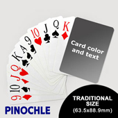 Pinochle wtih Personalized Message - Jumbo Index (63.5 x 88.9mm)