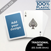 White Border Custom Plastic Poker Cards (63.5 x 88.9mm)