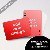 Simple Custom Front and Landscape Back Playing Cards (63.5 x 88.9mm)