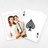 Wedding Anniversary Playing Cards, Pink Frame
