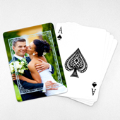 Wedding Anniversary Playing Cards, Blue Frame