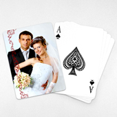 Wedding Photo Playing Cards – Cranberry Lace