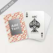 Abstract Pattern Orange Monogram Playing Cards