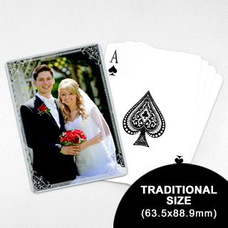Wedding Photo Playing Cards – Silver Shine (63.5 x 88.9mm)