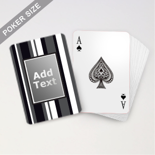 Custom Striped Monogram Playing Cards (Grey)