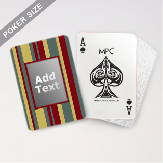 Custom Striped Monogram Playing Cards (Deep Green)