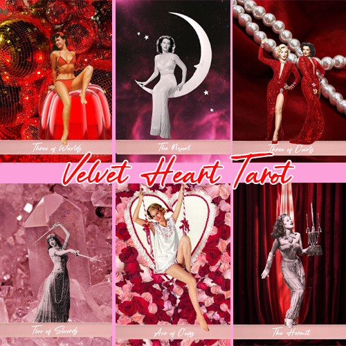velvet heart tarot linen red gil
