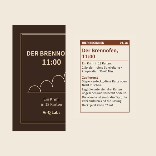 Der Brennofen, 11:00 - Krimispiel in 18 Karten (Deutsch)