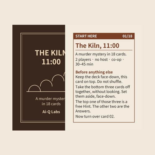 The Kiln, 11:00 - Murder Mystery in 18 Cards