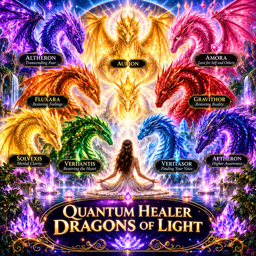 Quantum Dragons of Light Wisdom Cards