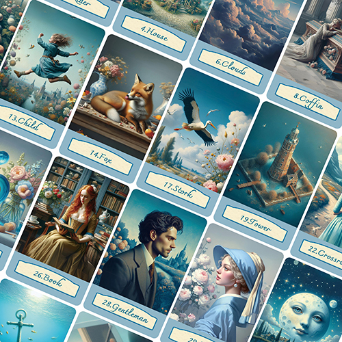 Sepia blue lenormand
