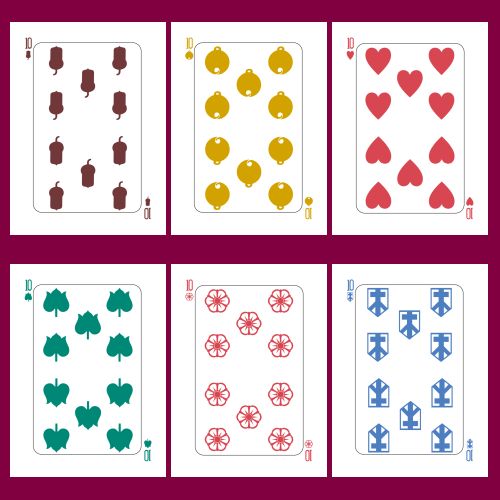 Germanic Patterns 6-Suit Bridge Cards