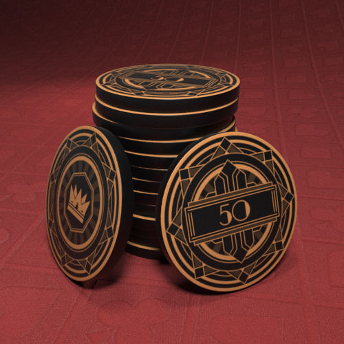Black Crown: Art Deco - $50 Poker Chip
