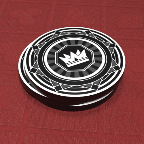 Black Crown Art Deco 1 Poker Chip Cards